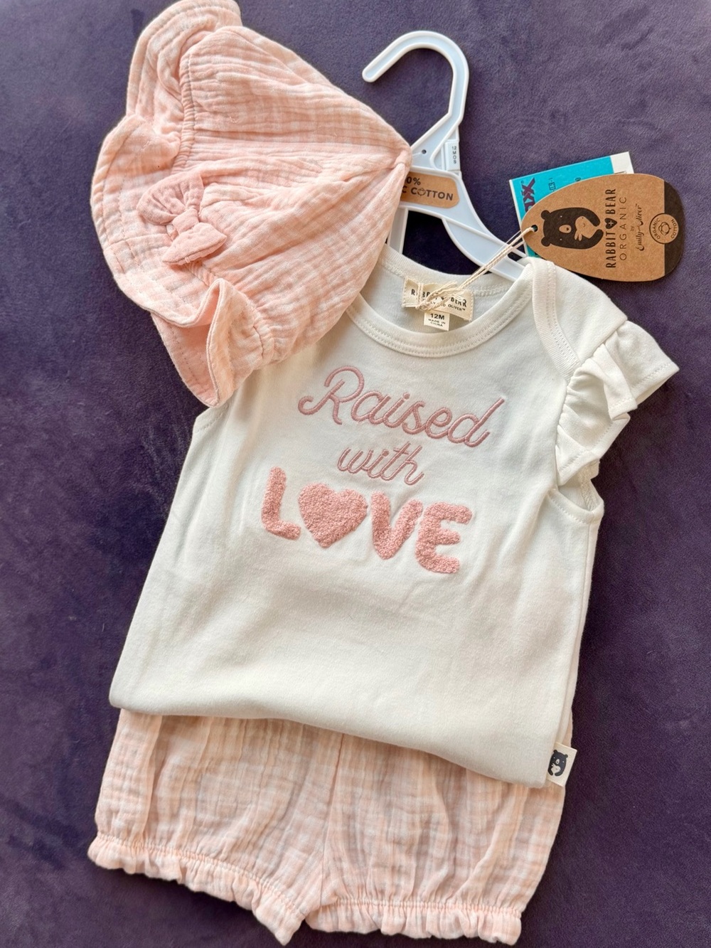 Rabbit + Bear▪️Hat, Top and Shorts Set▪️Size 12 Months